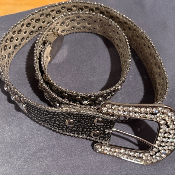 Western Leather Statement Belt – Rhinestone Buckle Glam Rockstar Cowgirl main image 10